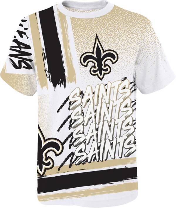 NFL Team Apparel Youth New Orleans Saints Game Time White T Shirt