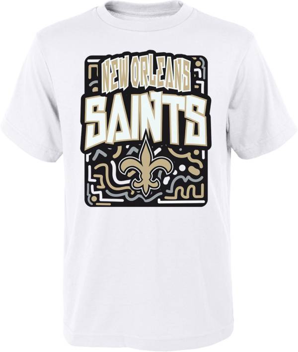 NFL Team Apparel Youth New Orleans Saints Tribe Vibe White T-Shirt product image