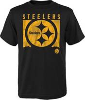NFL Team Apparel Youth Pittsburgh Steelers Run Back White T-Shirt
