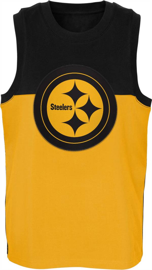 NFL Team Apparel Youth Pittsburgh Steelers Revitalize Black Tank Top product image