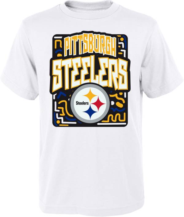 NFL Team Apparel Youth Pittsburgh Steelers Tribe Vibe White T