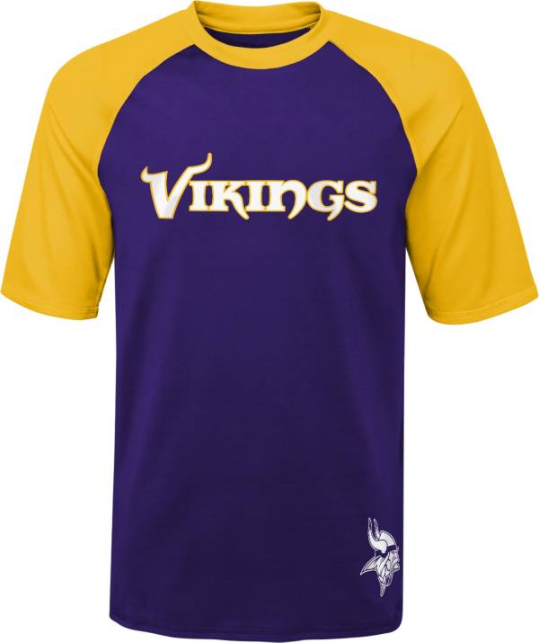 NFL Team Apparel Youth Minnesota Vikings Rash Guard Purple T-Shirt product image