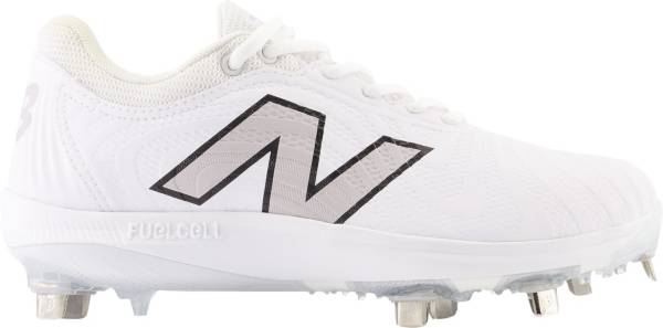 All white new hot sale balance metal cleats