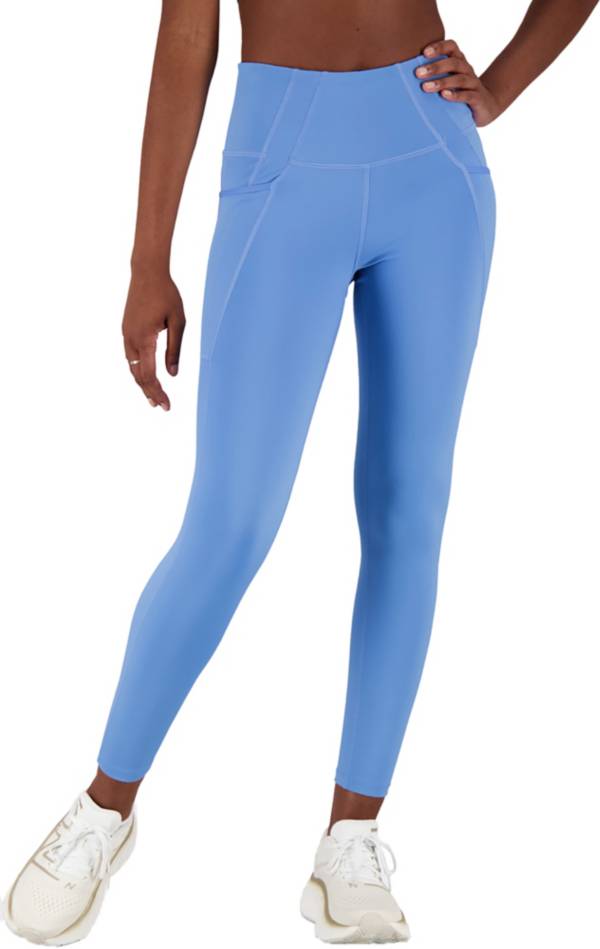 Blue Leggings With Pockets for Women, Yoga Pants, High Waist