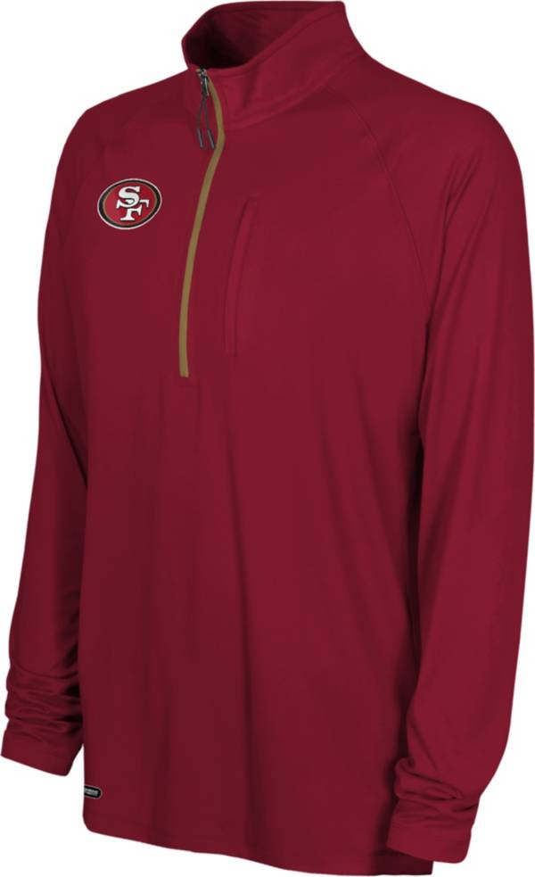 NFL Combine Men's San Francisco 49ers Mock Neck Red Quarter-Zip Pullover