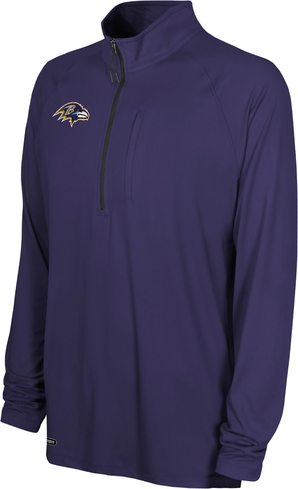 Nfl Combine Men's Baltimore Ravens Mock Neck Purple QuarterZip