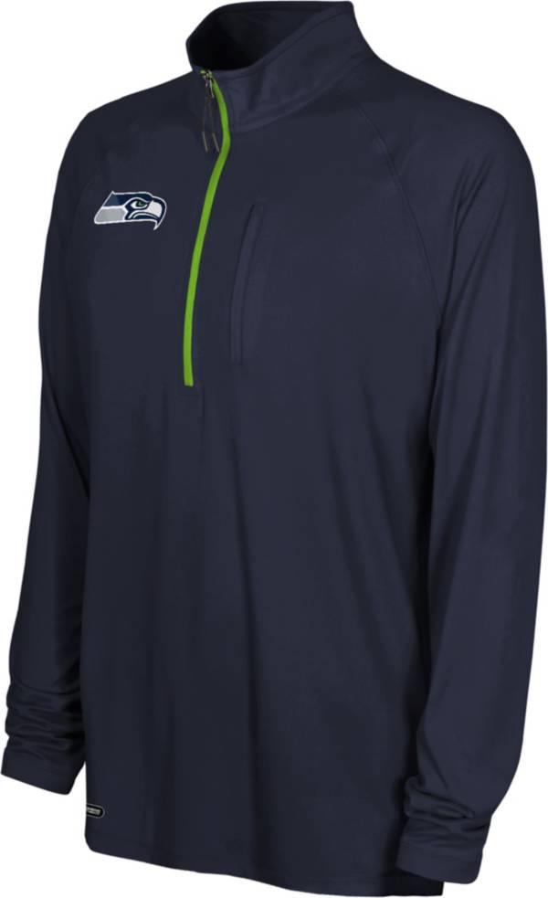 NFL Combine Men's Seattle Seahawks Mock Neck Navy Quarter-Zip