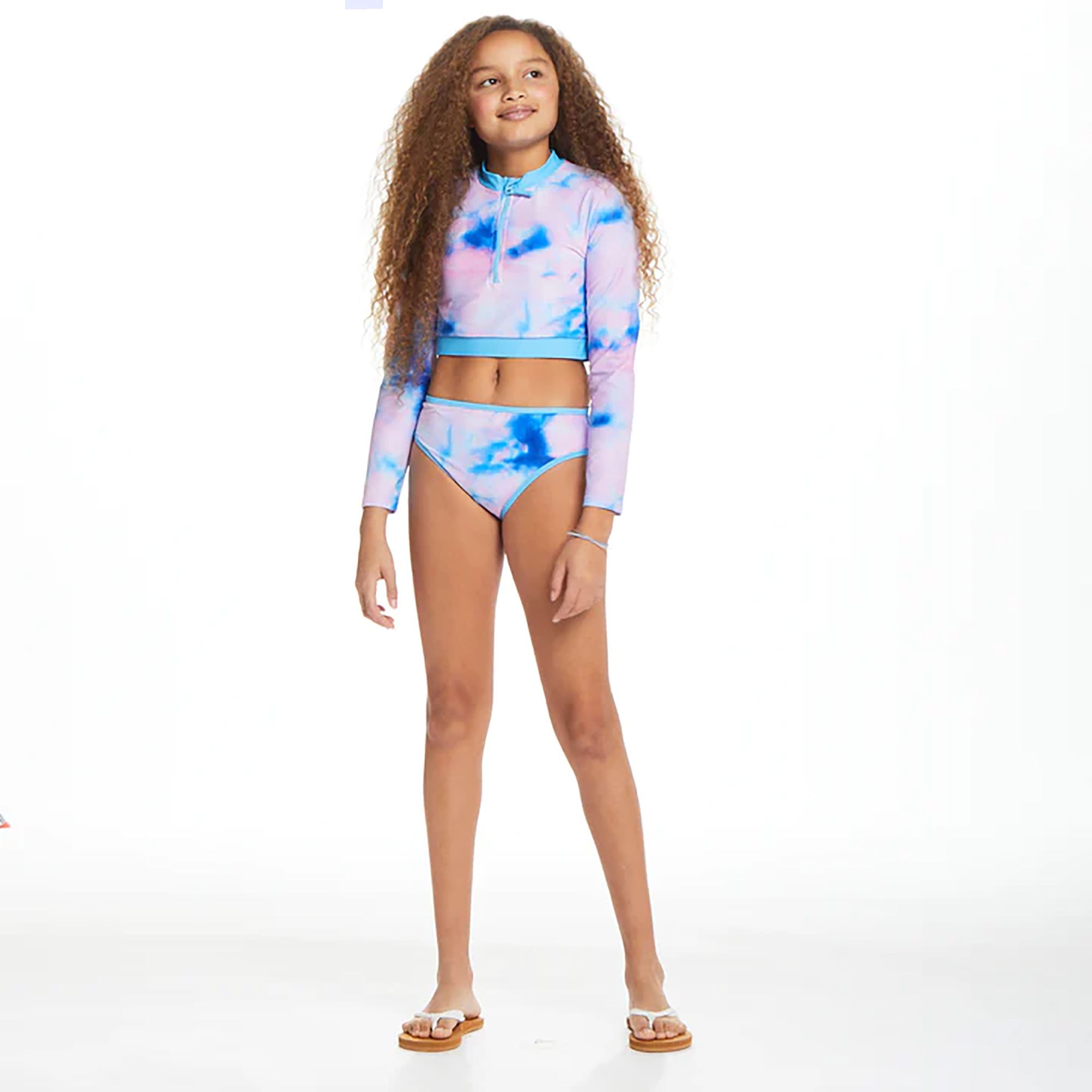 Andy & Evan Girls' Long Sleeve Rash Guard 2-Piece Set product image
