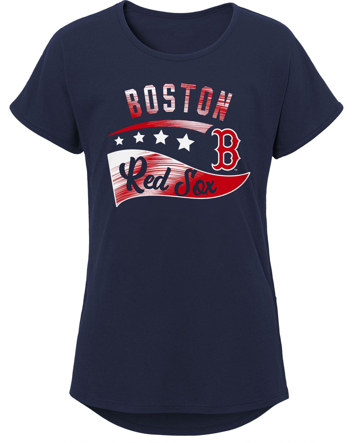 MLB Team Apparel Girls 8 20 Boston Red Sox Navy Big Wave T Shirt