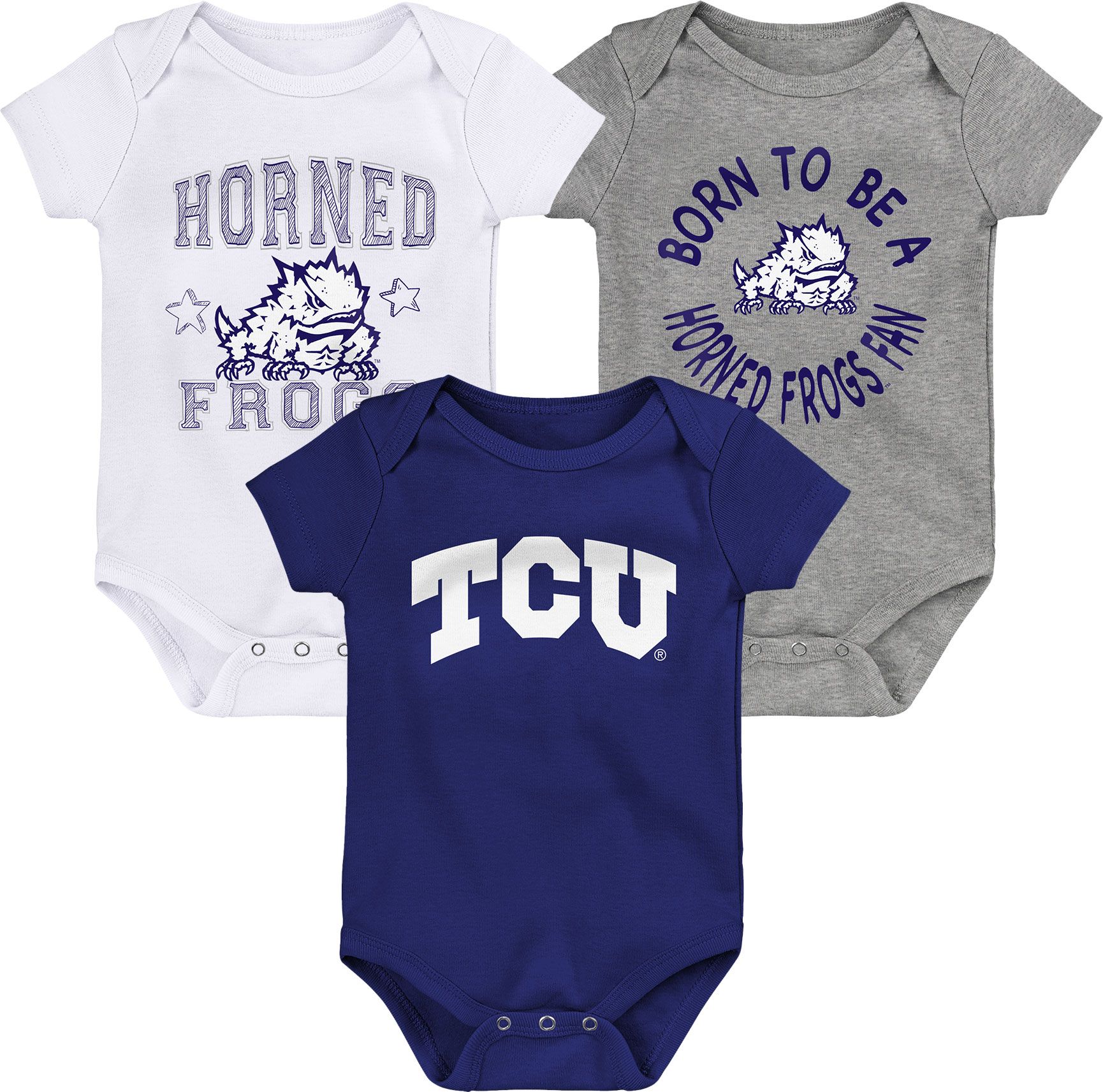 Gen2 Infant TCU Horned Frogs 3-Piece Creeper product image