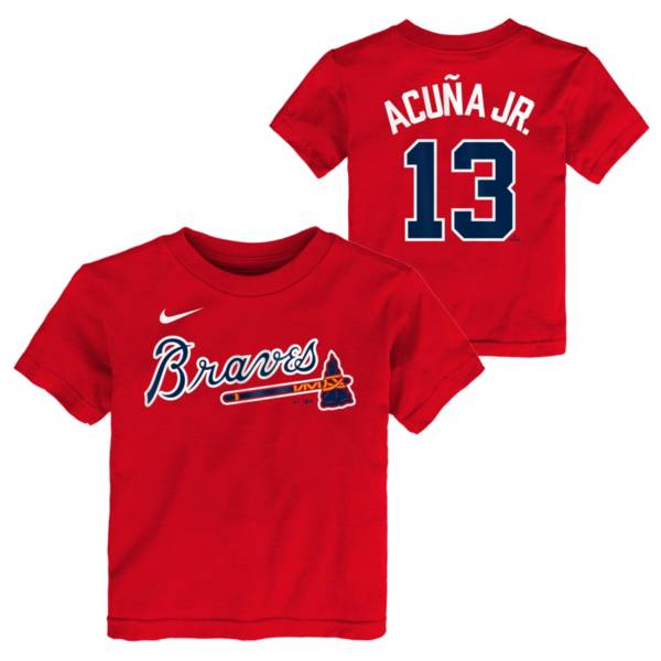 Nike Men's Atlanta Braves Ronald Acuna Jr. #13 Red T-Shirt