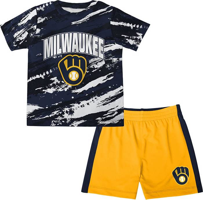MLB Team Apparel Toddler Milwaukee Brewers Navy 2-Piece Set