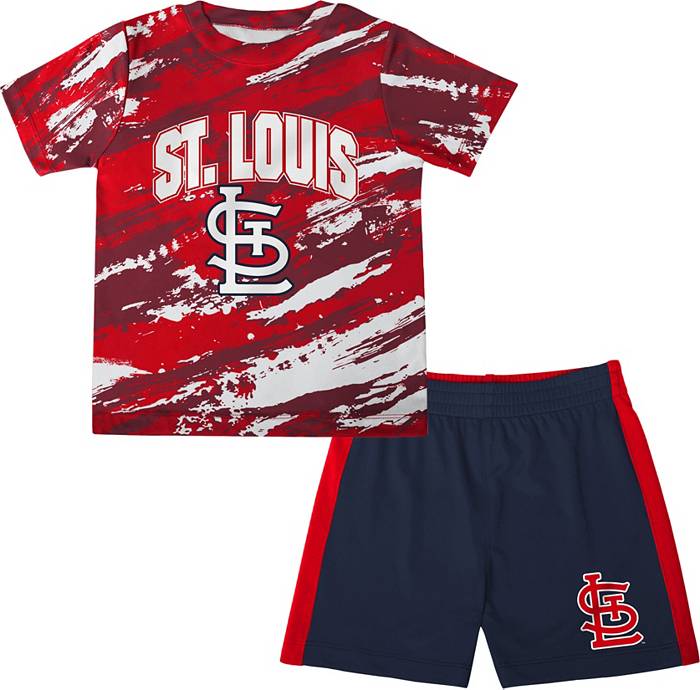 MLB Team Apparel Youth St. Louis Cardinals Red Colorblock Shorts