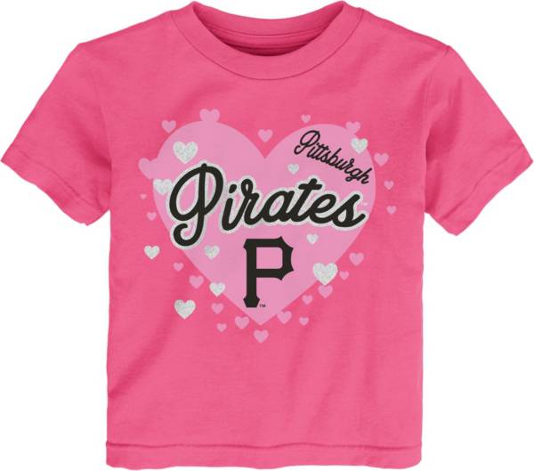 MLB Team Apparel Toddler Pittsburgh Pirates Pink Bubble Hearts T-Shirt product image