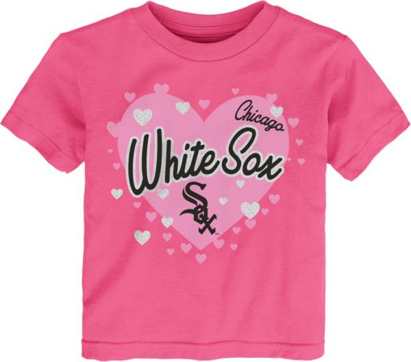 MLB Team Apparel Toddler Chicago White Sox Dark Pink Bubble Hearts T-Shirt product image