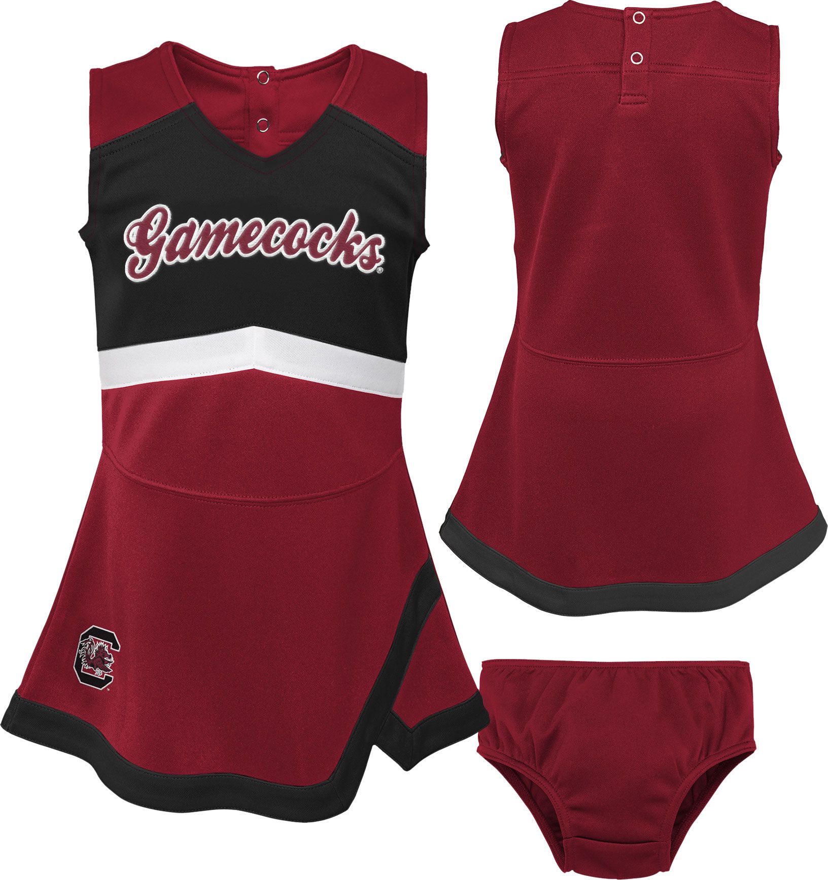 gamecock jersey dress Girls Toddler Garnet/Black South Carolina Gamecocks Two-Piece Cheer Captain Jumper & Bloomers Set Size: 2T Cheer dress