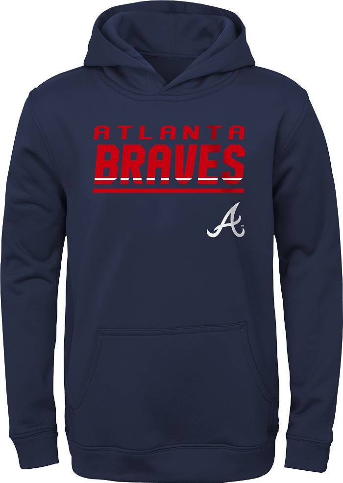 Youth Atlanta Braves Navy Headliner Performance Pullover Shirt