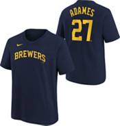 Nike Youth Milwaukee Brewers Willy Adames #27 White Cool Base