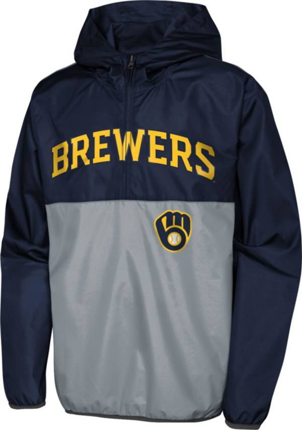 MLB Team Apparel Youth Milwaukee Brewers Colorblock Grand Slam Hoodie product image