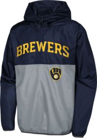 Nike Outerstuff Youth Milwaukee Brewer Pregame Hoodie - Navy - S Each