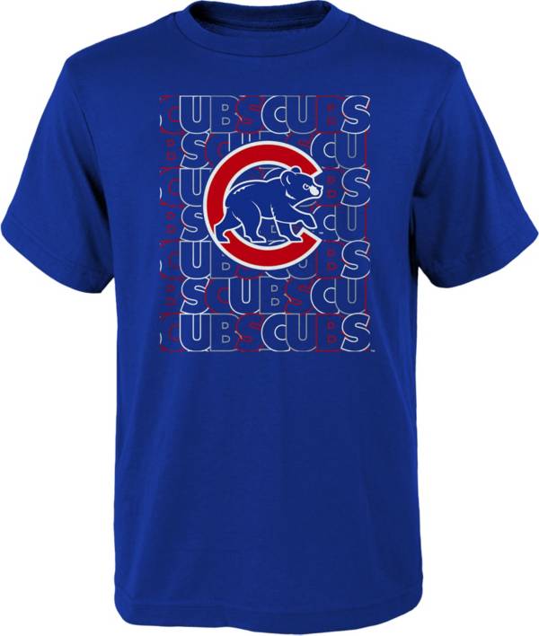 MLB Team Apparel Youth Chicago Cubs Royal Letterman T-Shirt