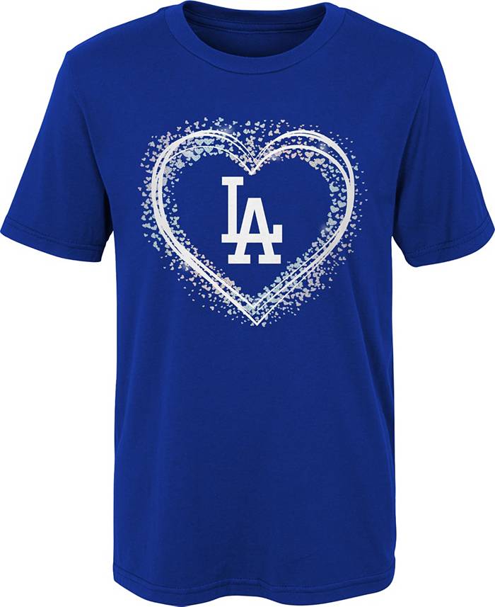 MLB Team Apparel 4-7 Los Angeles Dodgers Royal Heart Shot T-Shirt