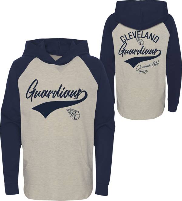 MLB Team Apparel Youth Cleveland Guardians Navy Bases Loaded Hooded Long Sleeve T-Shirt product image