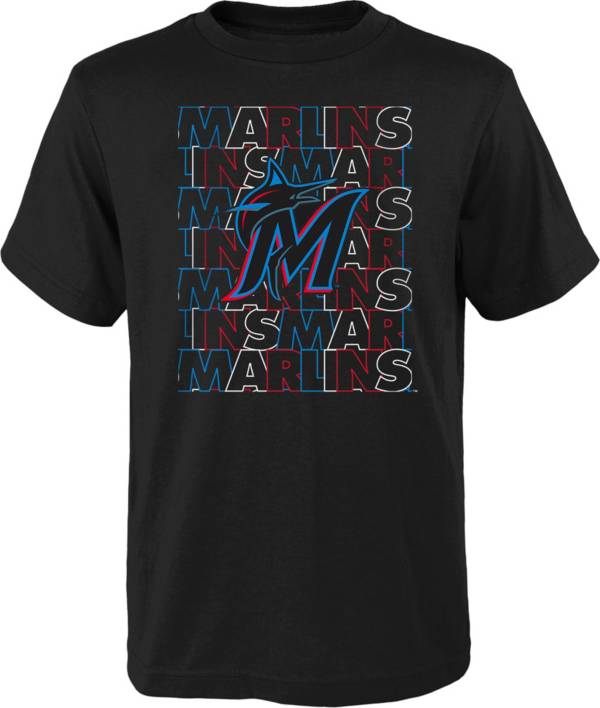 MLB Team Apparel Youth Miami Marlins Black Letterman T-Shirt product image