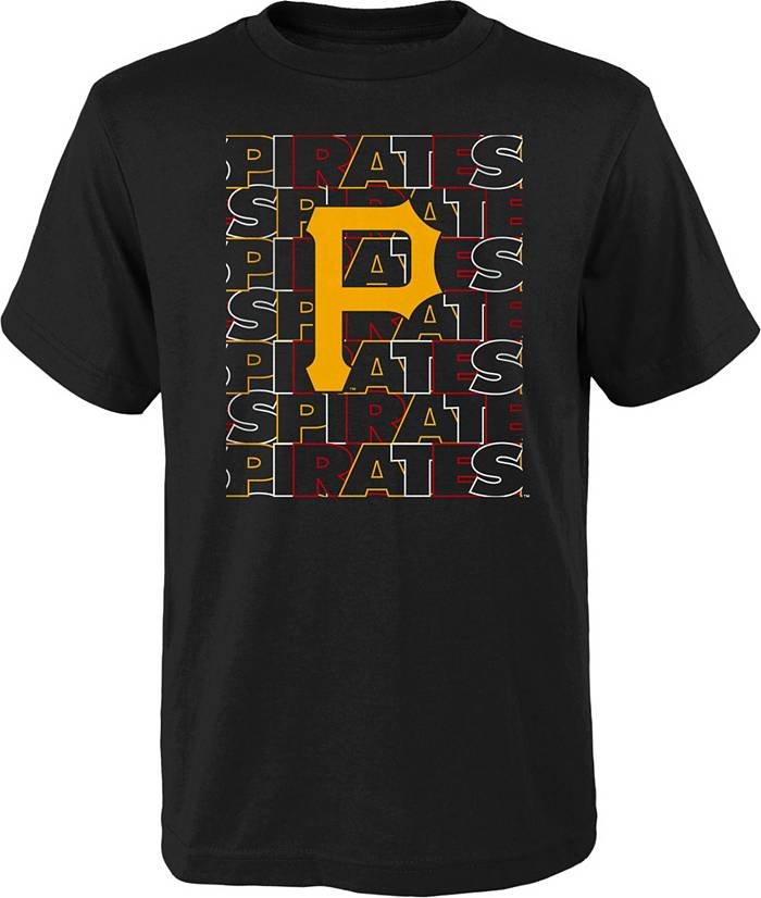 MLB Team Apparel Youth Pittsburgh Pirates Black Letterman T-Shirt