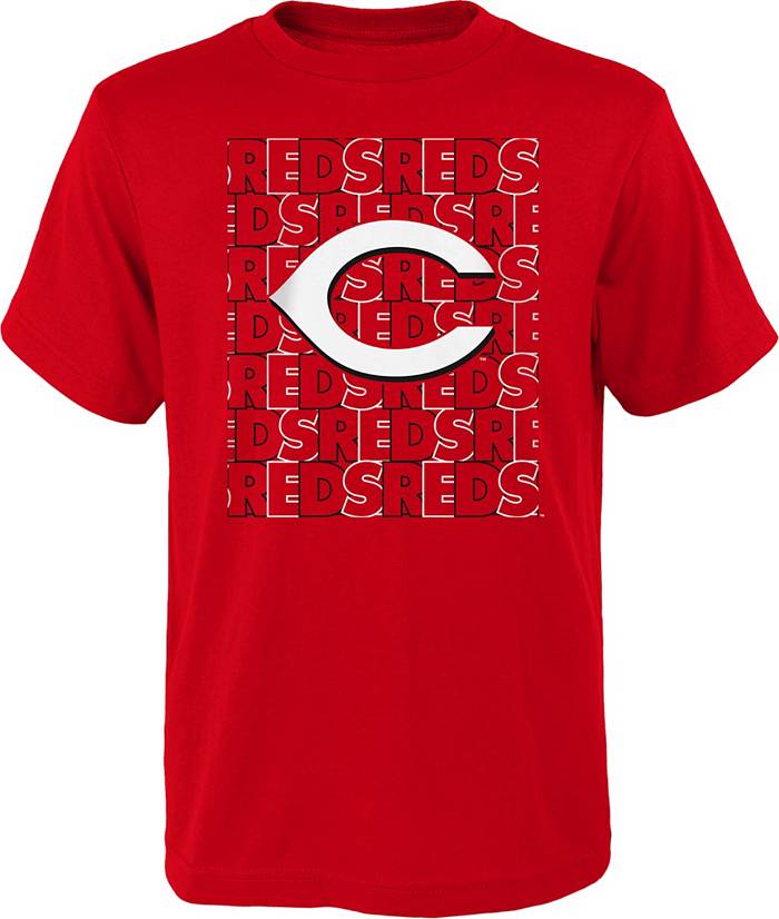 MLB Team Apparel Youth Cincinnati Reds Red Letterman T-Shirt