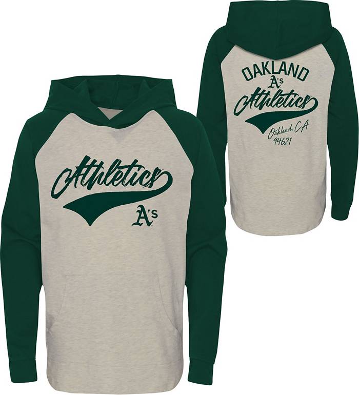 MLB Team Apparel Youth Oakland Athletics Green Bases Loaded Hooded Long  Sleeve T-Shirt