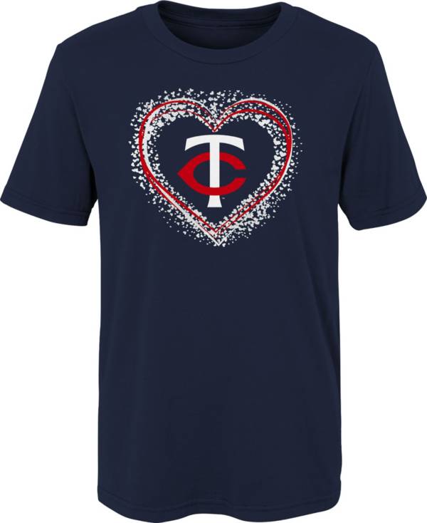 MLB Team Apparel 4-7 Minnesota Twins Navy Heart Shot T-Shirt product image