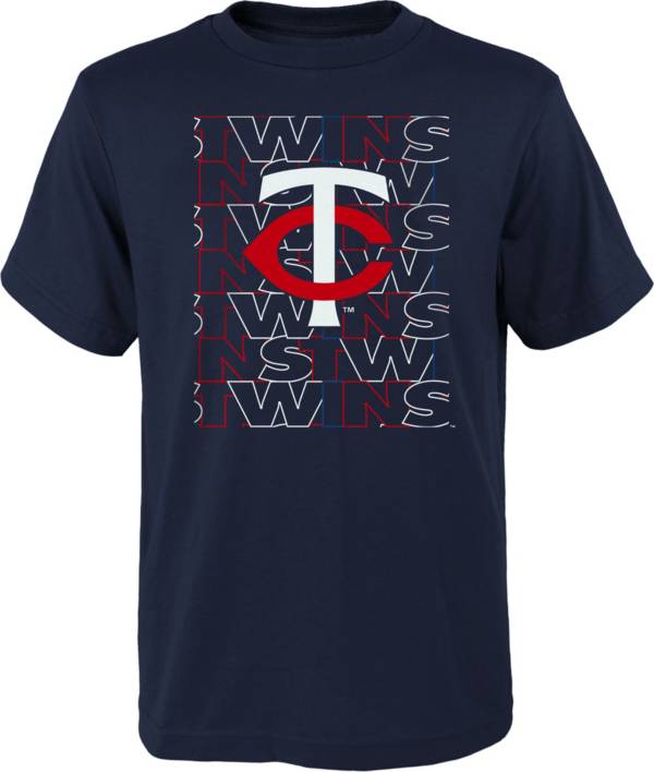 MLB Team Apparel Youth Minnesota Twins Navy Letterman T-Shirt product image