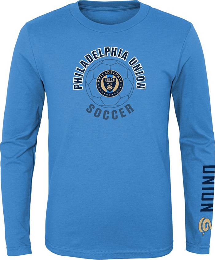 Outerstuff Youth MLS Philadelphia Union Circle Long Sleeve Shirt - Light Blue - XL Each