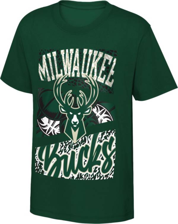 Nike Youth Milwaukee Bucks Green Court Culture T-Shirt