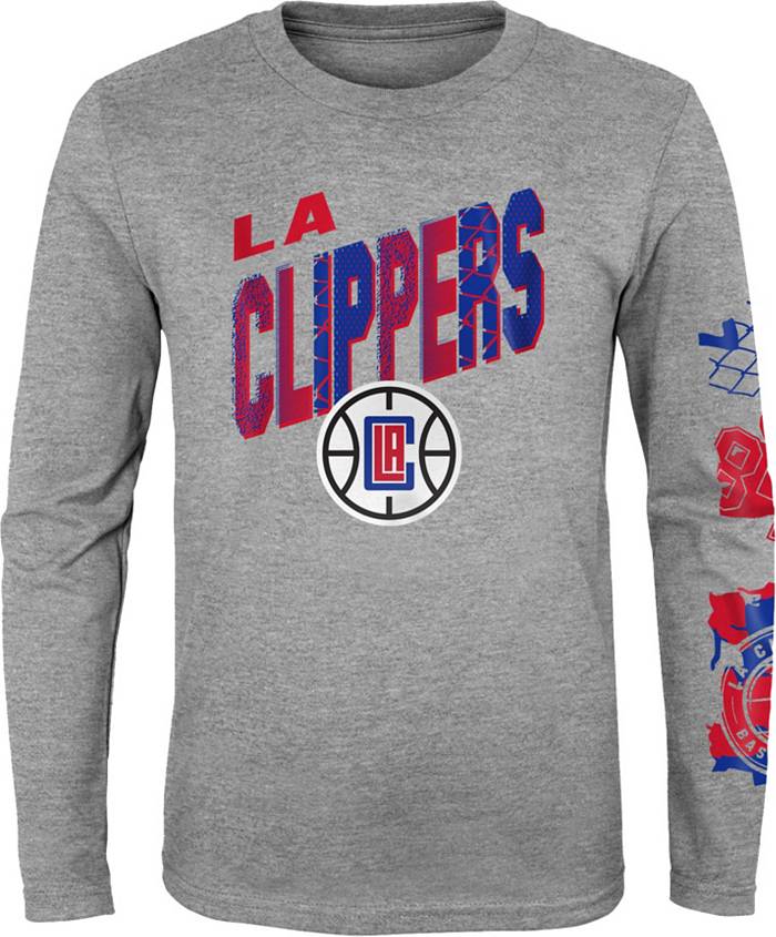 Outerstuff Nike Youth Los Angeles Clippers Grey Parks & Wreck Long Sleeve T-Shirt, Boys', Medium, Gray