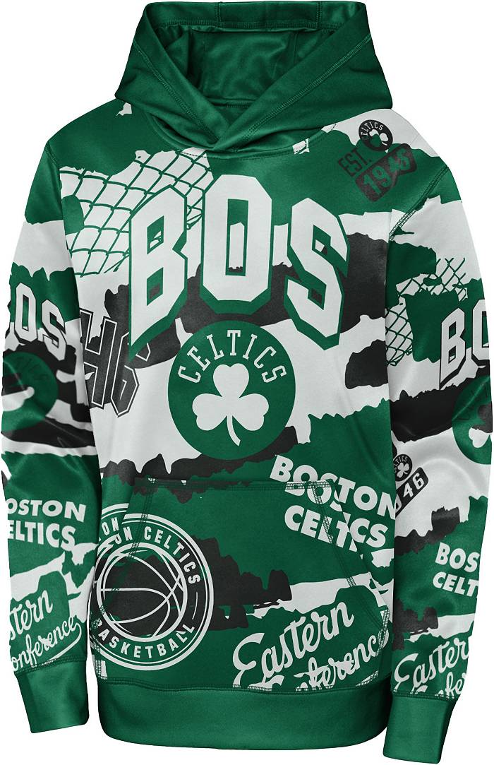 NBA Boston Celtics Courtside Green Hoodie Hooded Sweatshirt Mens