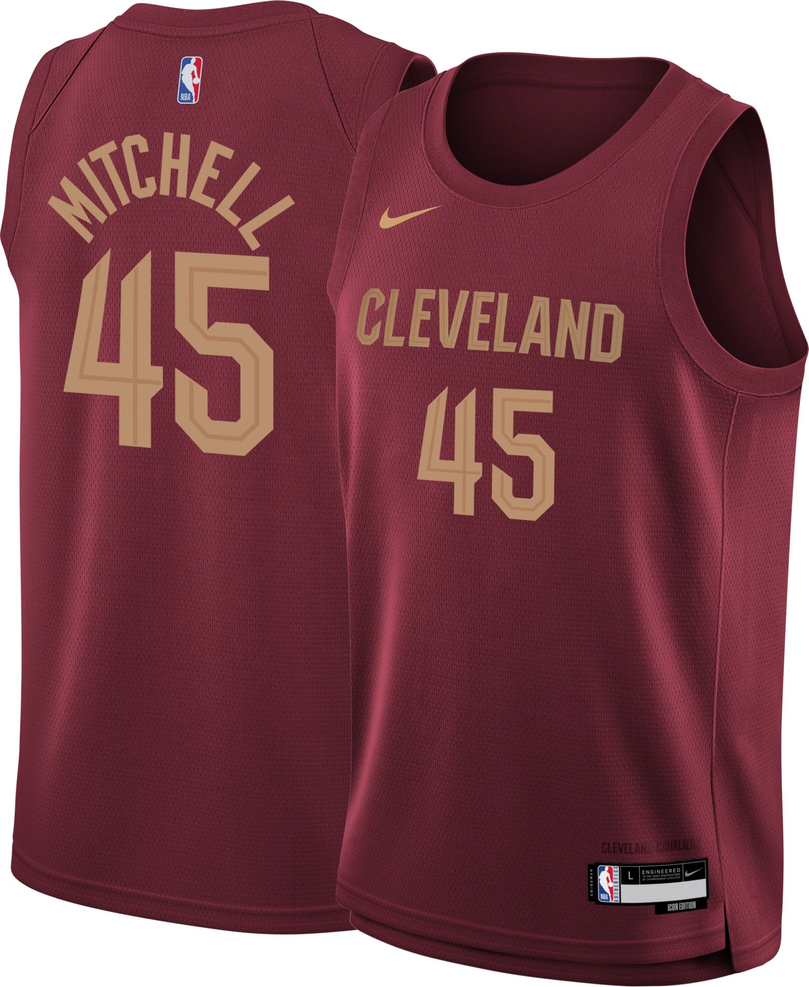 Nike Youth Cleveland Cavaliers Donovan Mitchell #45 Red Swingman Jersey product image