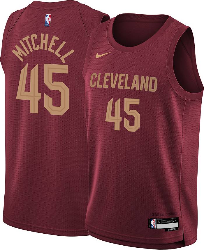 Nike Youth Cleveland Cavaliers Donovan Mitchell #45 Red Swingman Jersey, Boys', Large