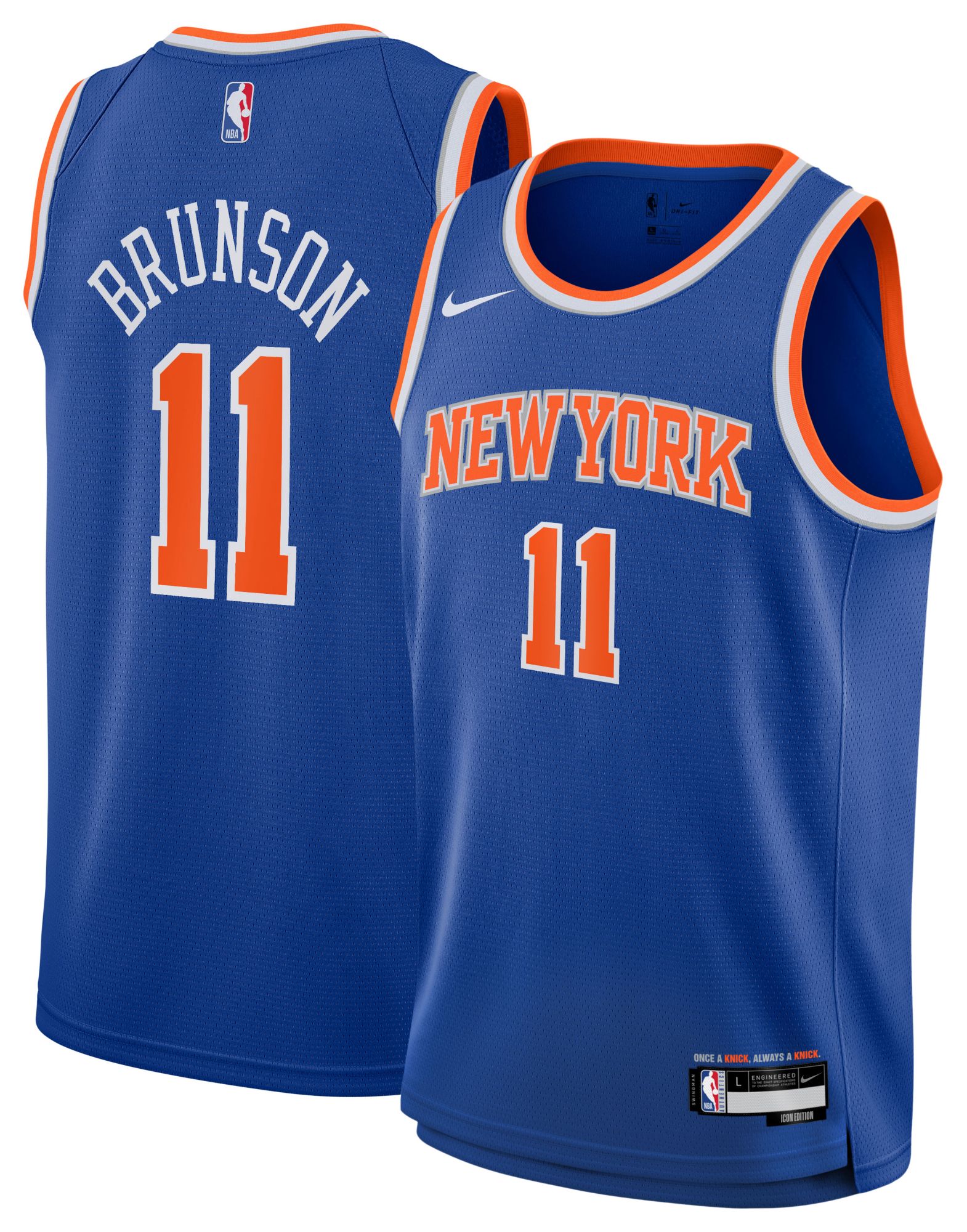 Nike Youth New York Knicks Jalen Brunson #11 Swingman Icon Jersey product image