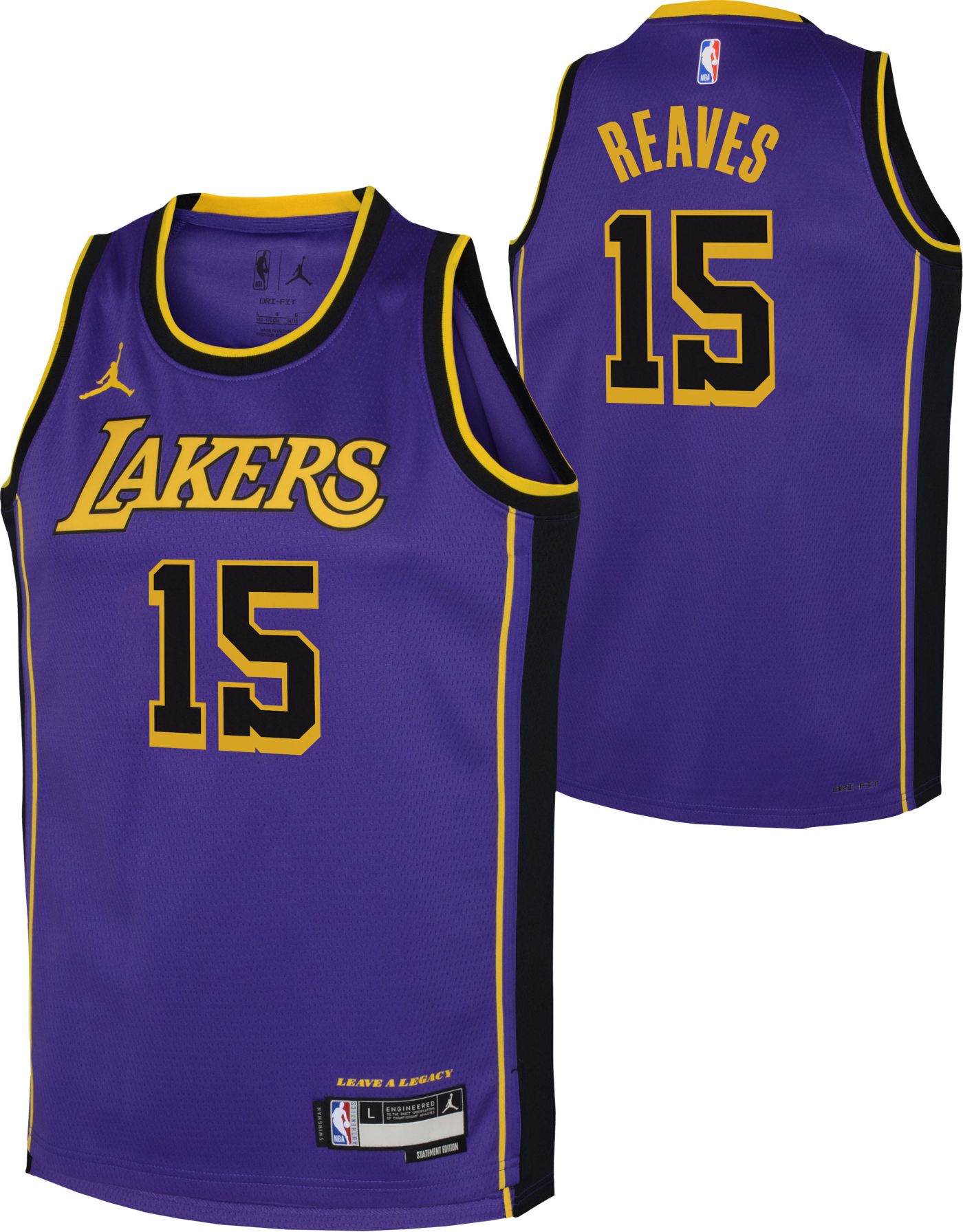 Nike Youth Los Angeles Lakers Austin Reaves 15 Statement Swingman Jersey Dick s Sporting Goods