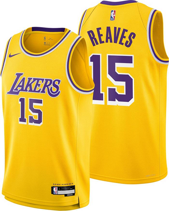 Outerstuff Nike Youth Los Angeles Lakers Austin Reaves #15 Icon Jersey, Boys', XL, Yellow