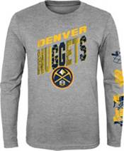 Nba Denver Nuggets Men's Long Sleeve Gray Pick And Roll Poly