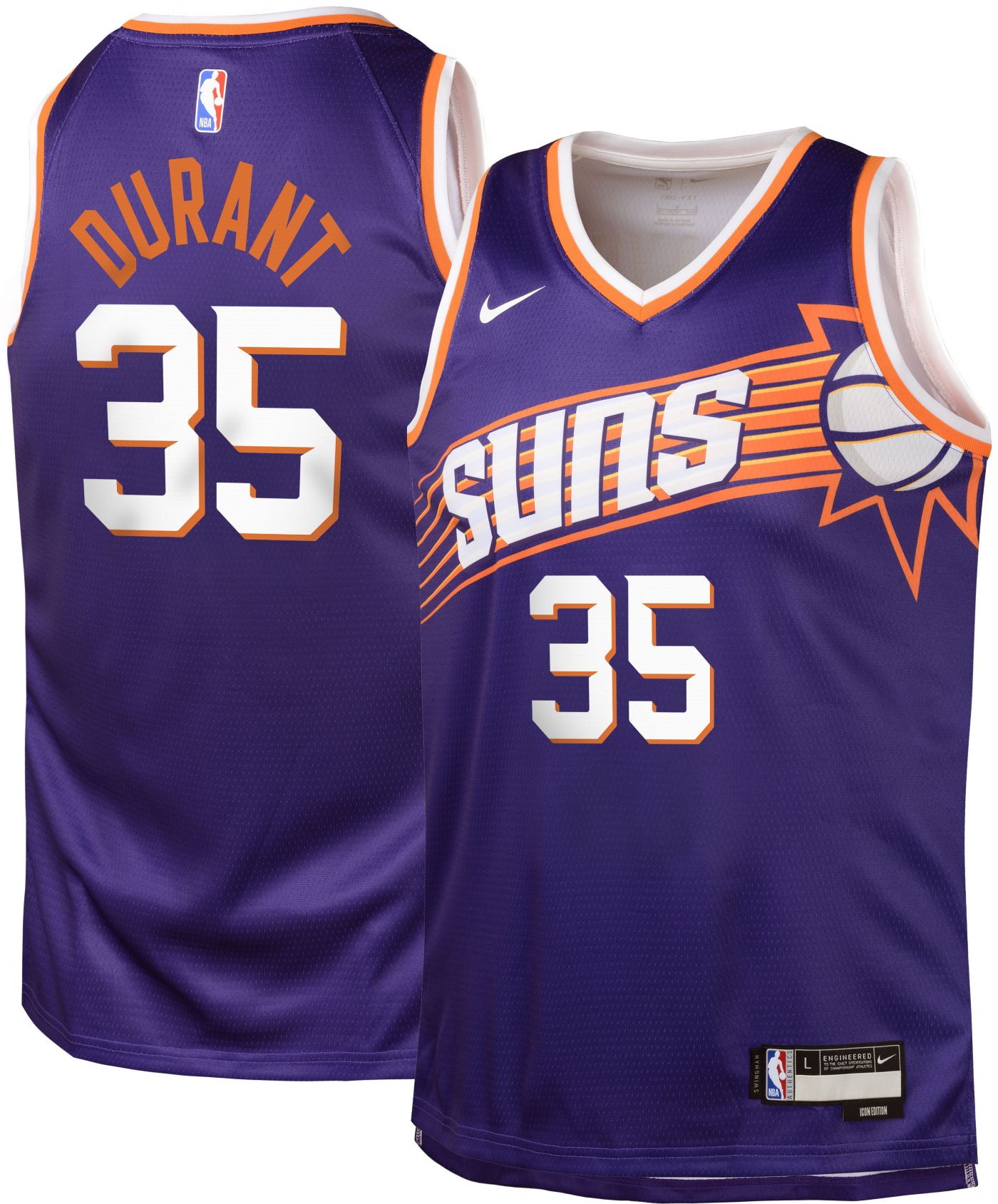 Kevin Durant #35 top Phoenix Suns Jersey (X-Large)