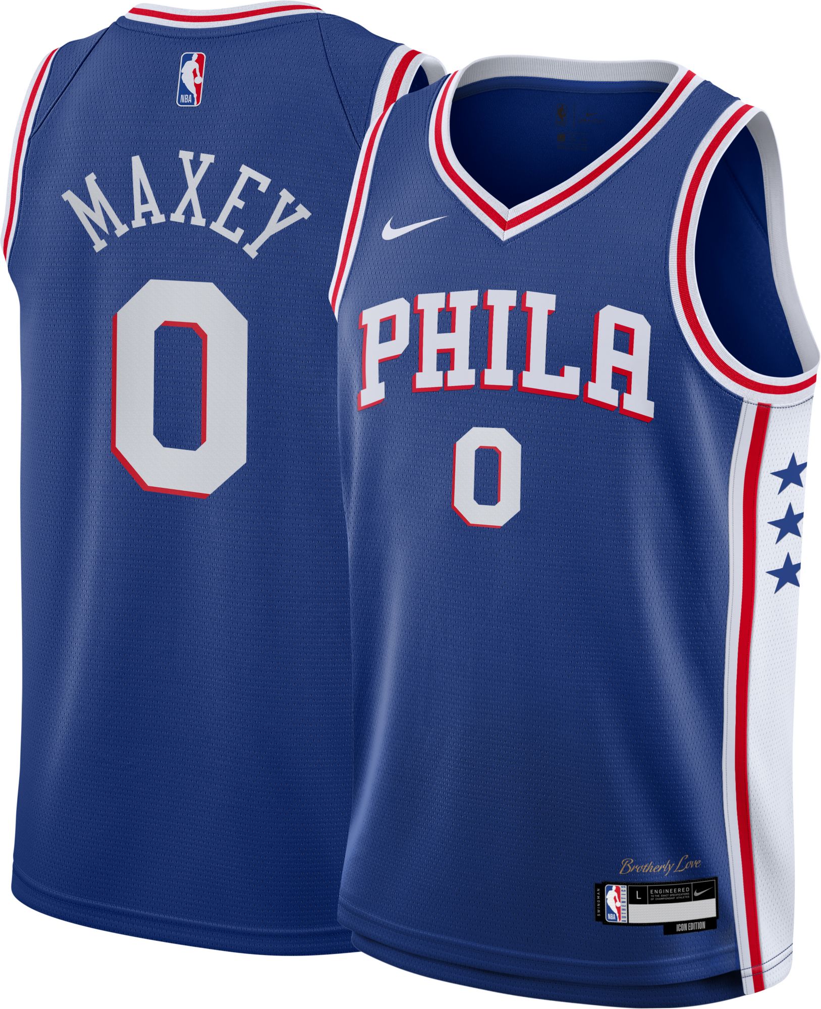 Nike Youth Philadelphia 76ers Tyrese Maxey #0 Blue Swingman Icon Jersey product image