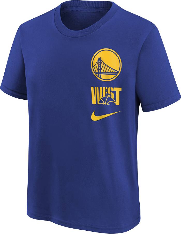 NIKE Golden State Warriors Logo Long Sleeve Shirt sz L Large Gray  Basketball NBA