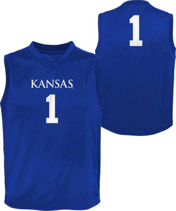 Men's adidas #1 Royal Kansas Jayhawks Team Swingman Basketball Jersey