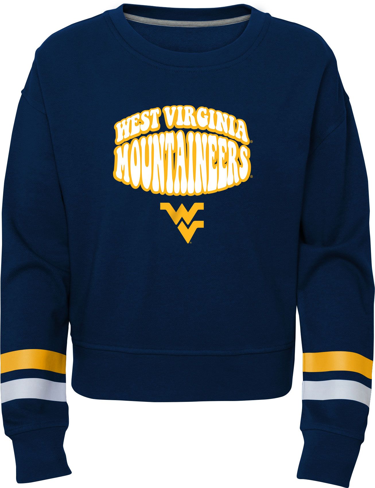 Gen2 Little Girls' West Virginia Mountaineers Blue 70's Crewneck Sweatshirt