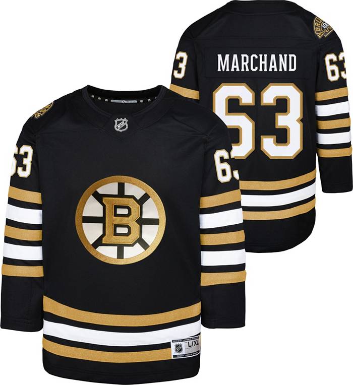 NHL Youth Boston Bruins Centennial Brad Marchand #63 Premier Home Jersey