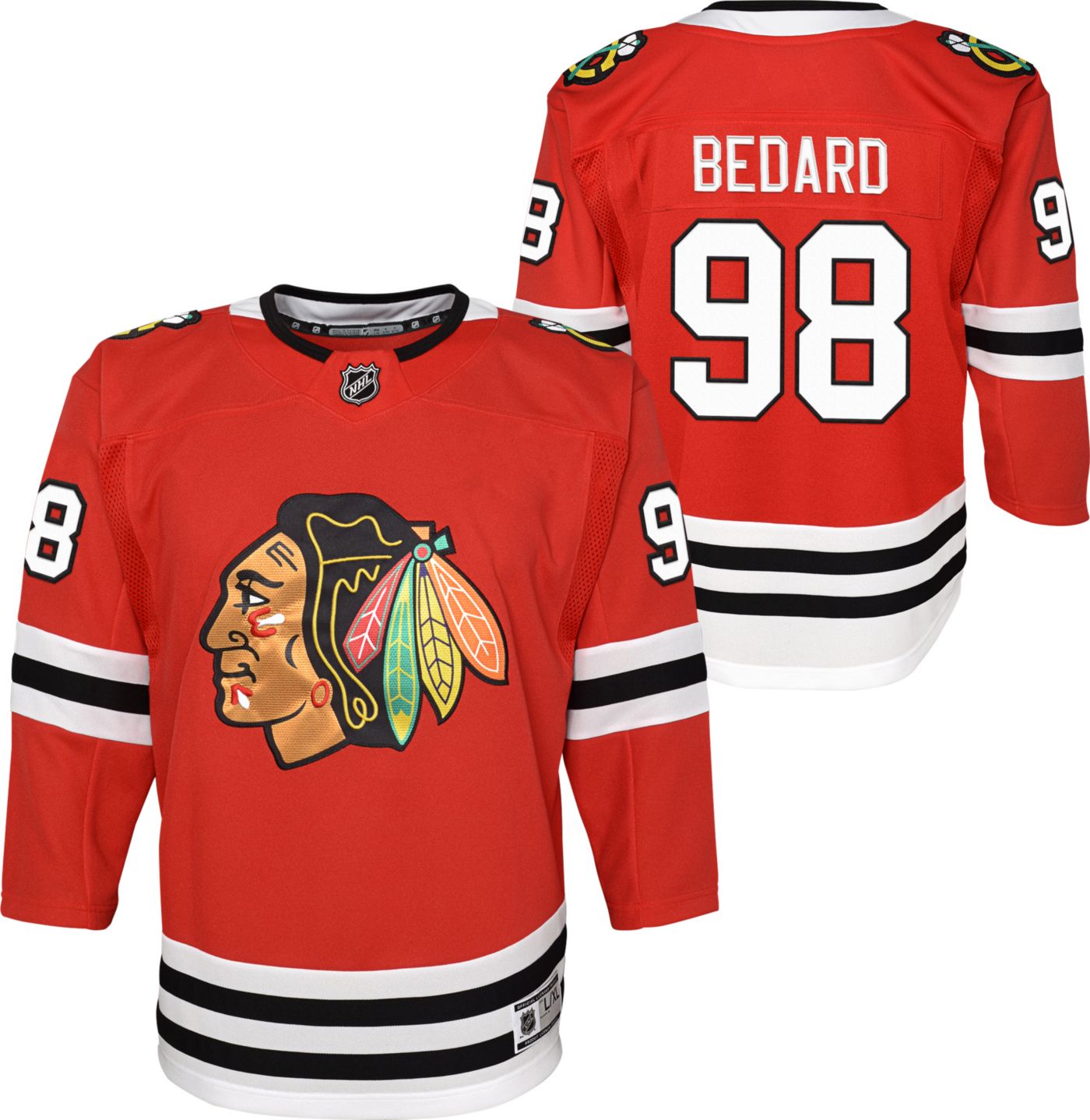 NHL Youth Chicago Blackhawks Connor Bedard 98 Premier Home Jersey Dick s Sporting Goods